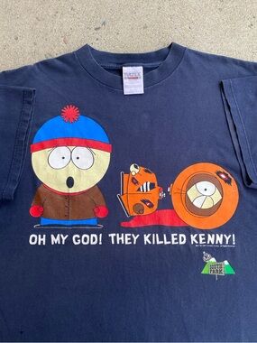 1997 Vintage South Park ‘’Oh my God they Killed Kenny’’ Cartoon Comedy Tee Shirt